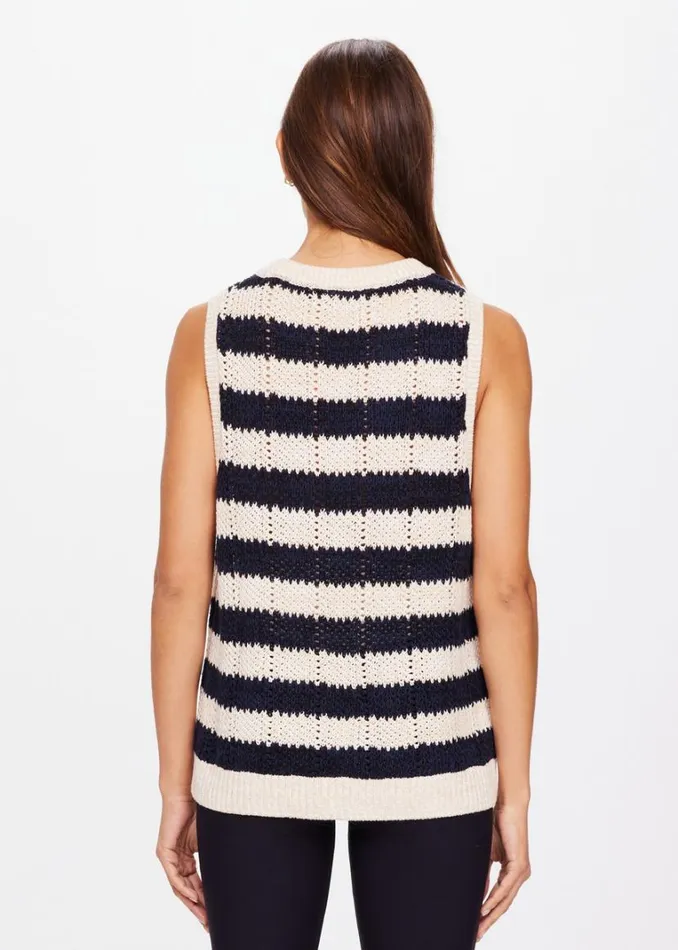The Upside QUEENS NELSON KNIT VEST Stripe Shop Shirts and Tanks