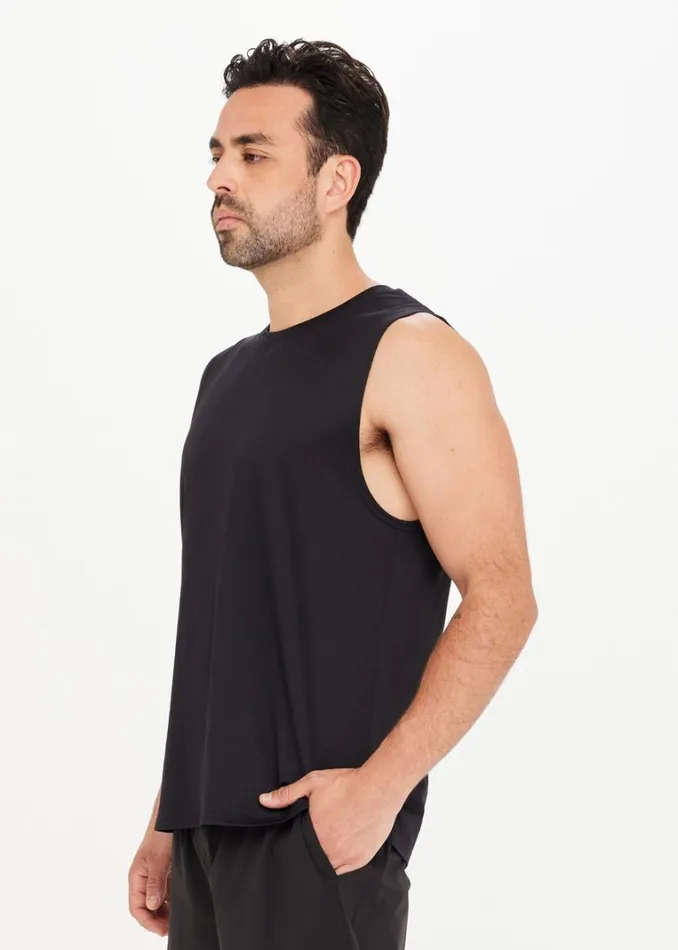The Upside QUICK DRY KEANU MUSCLE TANK Black Shop Tops The Upside QUICK DRY KEANU MUSCLE TANK Black Shop Tops