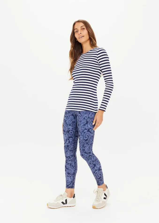 The Upside RIB CHRISSY LONG SLEEVE Stripe Shop Shirts and Tanks