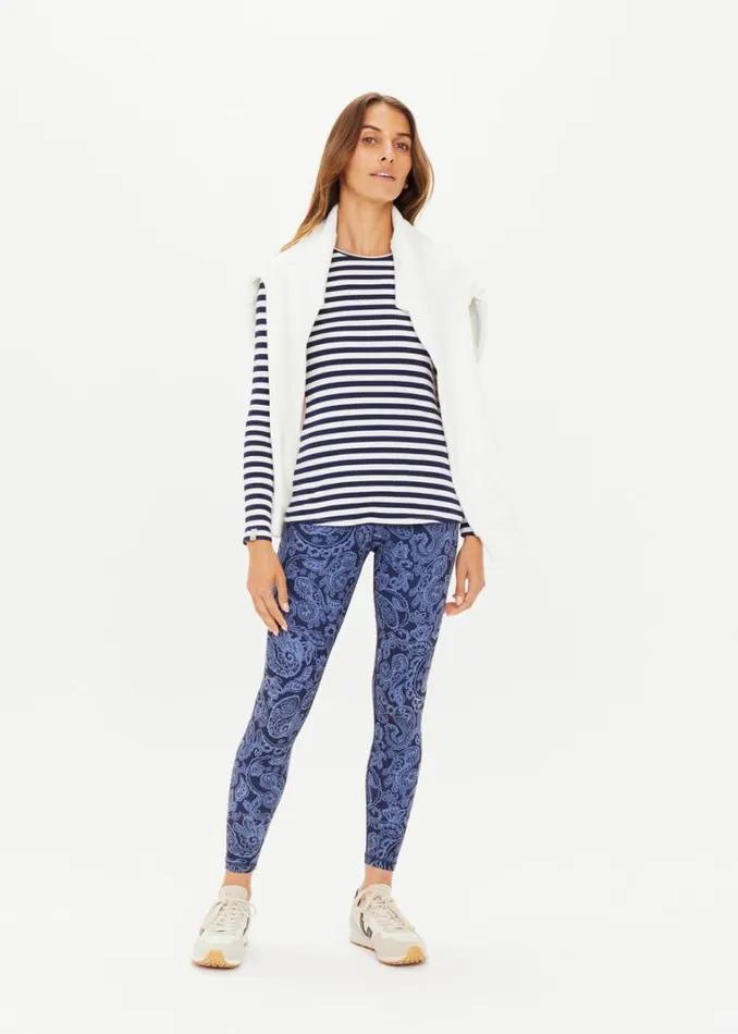 The Upside RIB CHRISSY LONG SLEEVE Stripe Shop Shirts and Tanks