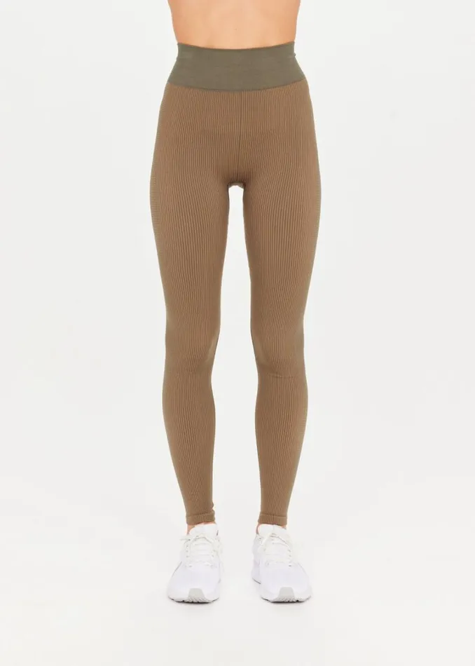 The Upside RIBBED SEAMLESS 28IN PANT Khaki Shop Leggings