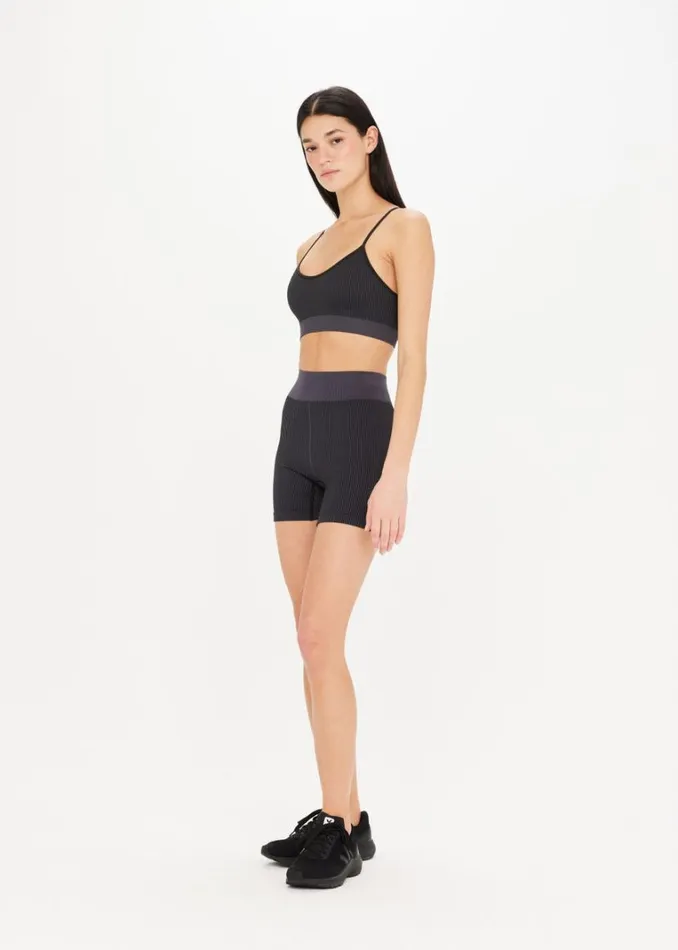 The Upside RIBBED SEAMLESS 5IN SPIN SHORT Black Shop Shorts The Upside RIBBED SEAMLESS 5IN SPIN SHORT Black Shop Shorts