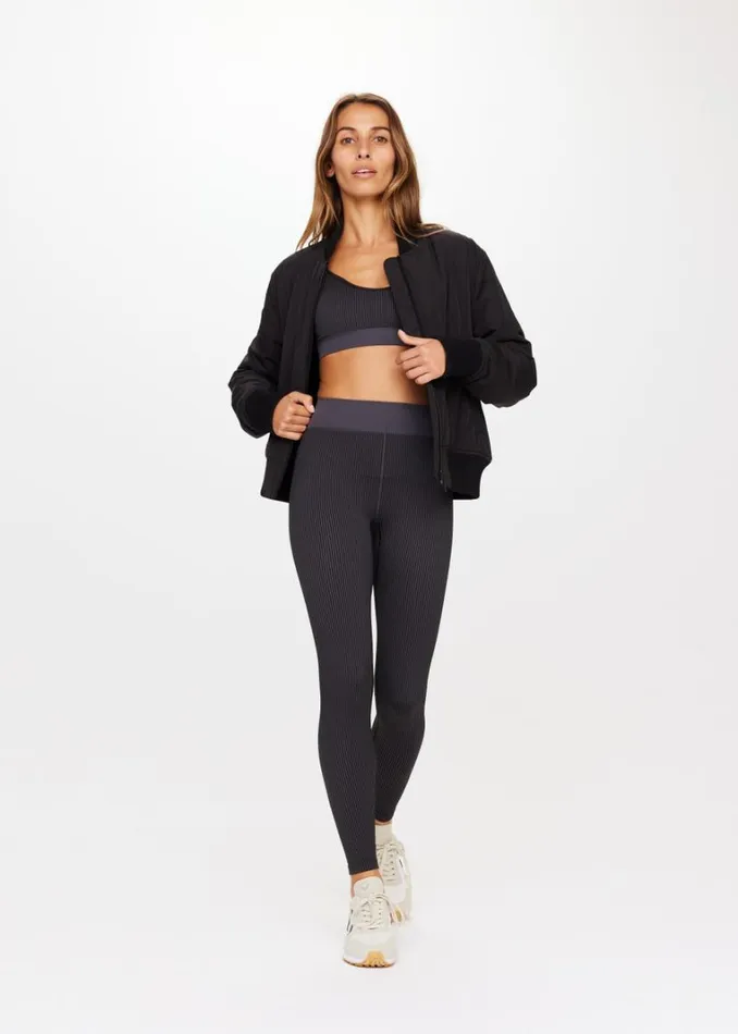 The Upside RIBBED SEAMLESS ZAHRA BRA Black Shop Sports Bras The Upside RIBBED SEAMLESS ZAHRA BRA Black Shop Sports Bras