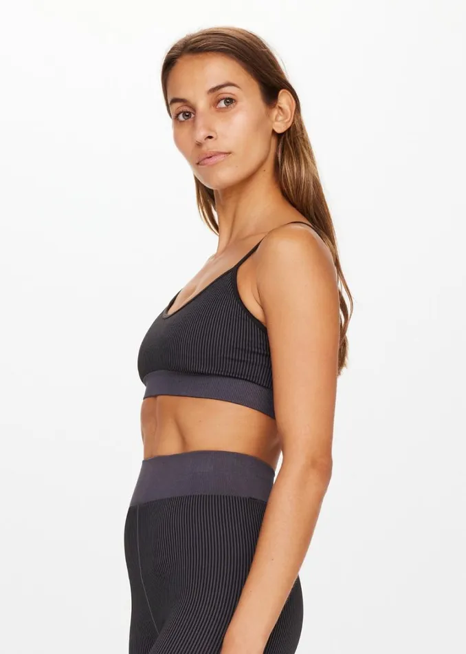 The Upside RIBBED SEAMLESS ZAHRA BRA Black Shop Sports Bras The Upside RIBBED SEAMLESS ZAHRA BRA Black Shop Sports Bras