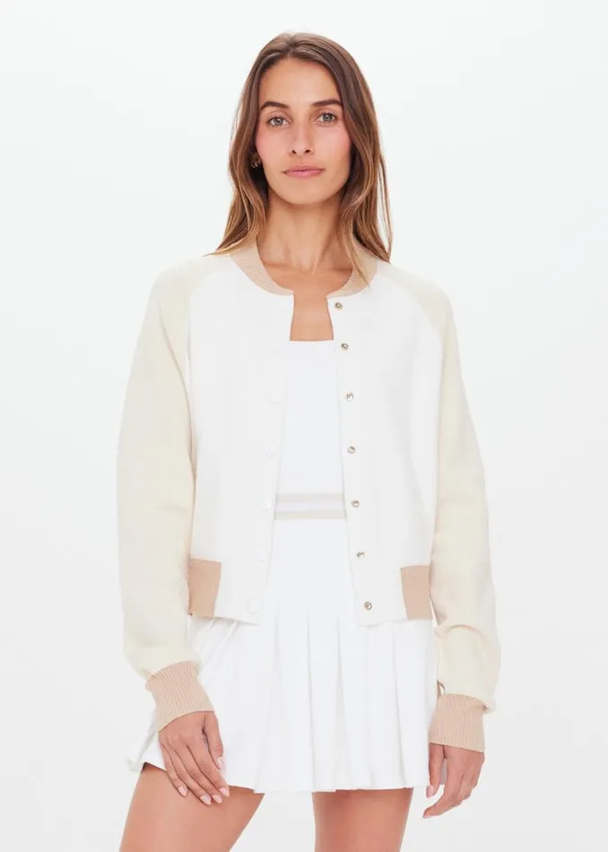 The Upside RODEO HALLIE KNIT BOMBER White Shop Jackets and Coats The Upside RODEO HALLIE KNIT BOMBER White Shop Jackets and Coats