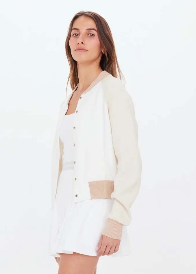 The Upside RODEO HALLIE KNIT BOMBER White Shop Jackets and Coats The Upside RODEO HALLIE KNIT BOMBER White Shop Jackets and Coats