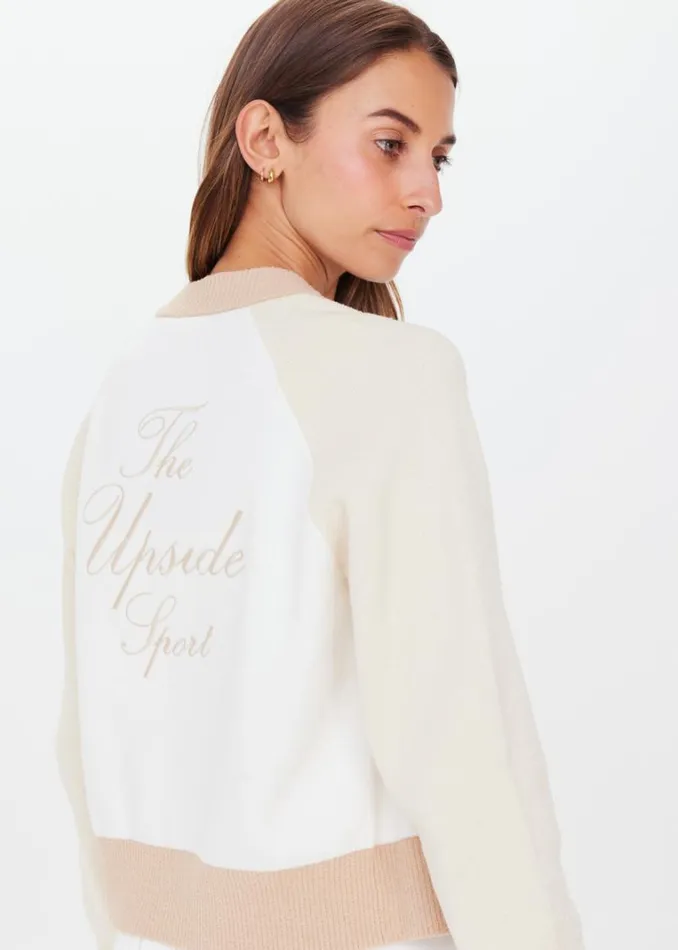 The Upside RODEO HALLIE KNIT BOMBER White Shop Jackets and Coats The Upside RODEO HALLIE KNIT BOMBER White Shop Jackets and Coats