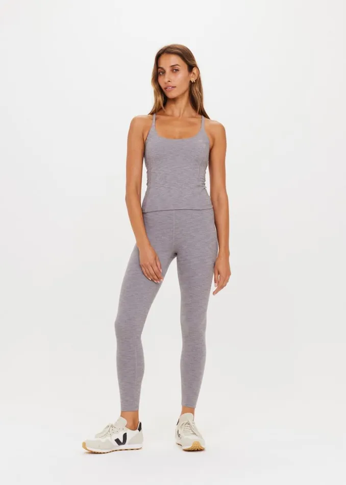 The Upside STUDIO 25IN MIDI PANT Grey Marle Shop Leggings The Upside STUDIO 25IN MIDI PANT Grey Marle Shop Leggings