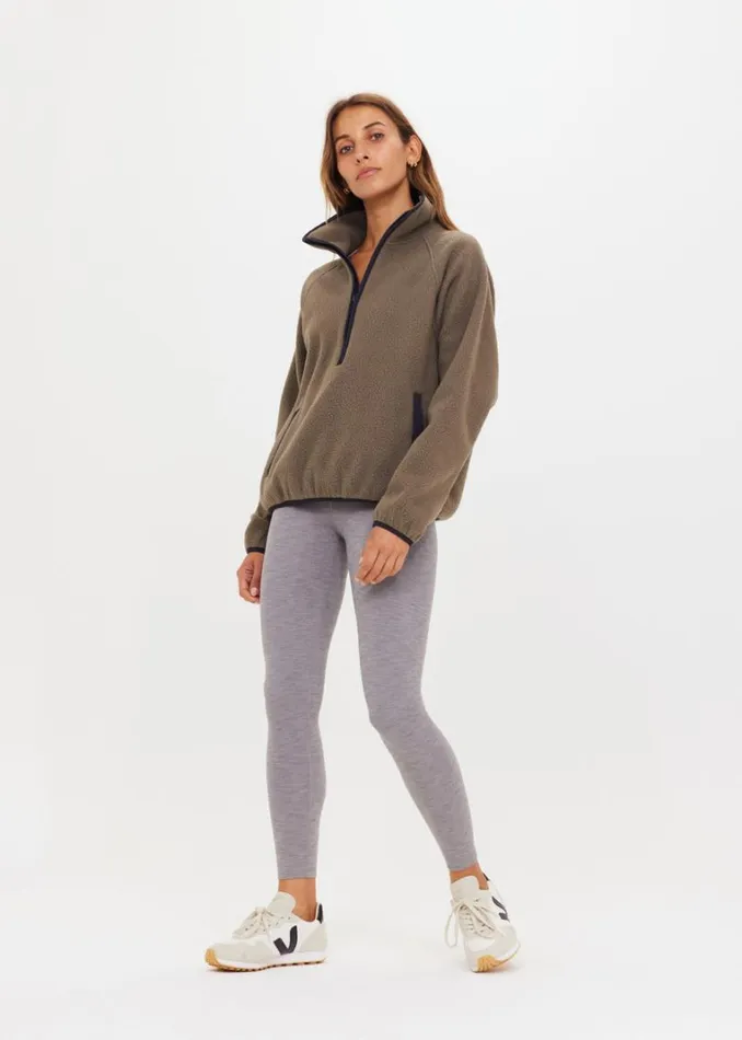 The Upside STUDIO 25IN MIDI PANT Grey Marle Shop Leggings The Upside STUDIO 25IN MIDI PANT Grey Marle Shop Leggings