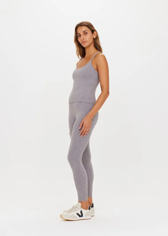 The Upside STUDIO 25IN MIDI PANT Grey Marle Shop Leggings The Upside STUDIO 25IN MIDI PANT Grey Marle Shop Leggings
