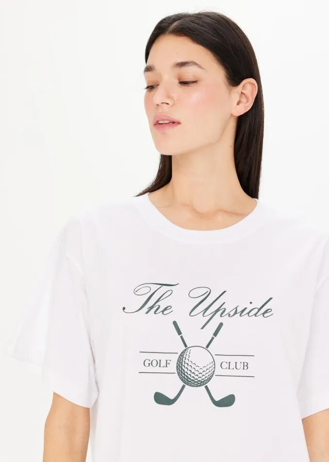 The Upside THE CLUB SAM TEE White Shop Shirts and Tanks The Upside THE CLUB SAM TEE White Shop Shirts and Tanks
