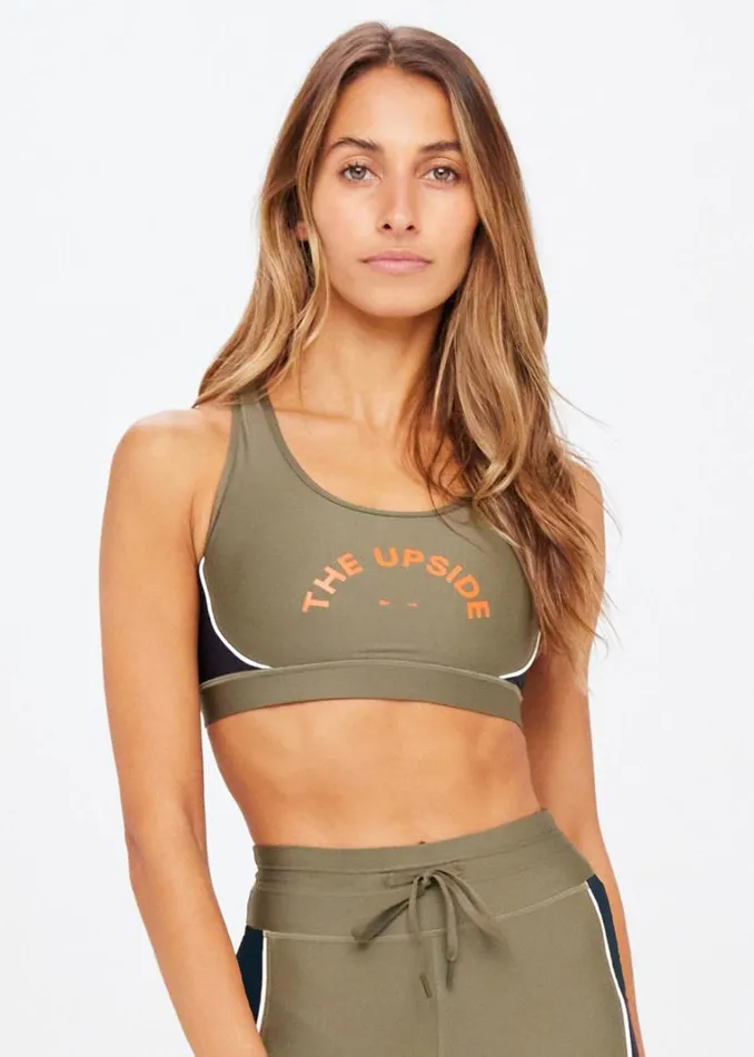 The Upside TRACK GEORGIA BRA Olive Shop Sports Bras