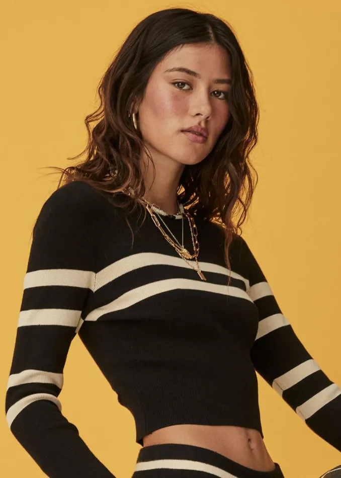 The Upside ZETA ALEXANDRA KNIT TOP Black Shop Knitwear