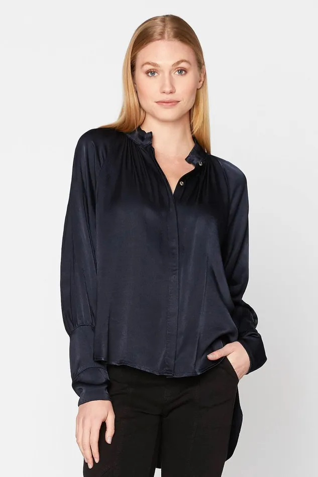 Thomasin Blouse Anchor Navy Clothing XCVI ShirtsBlouses