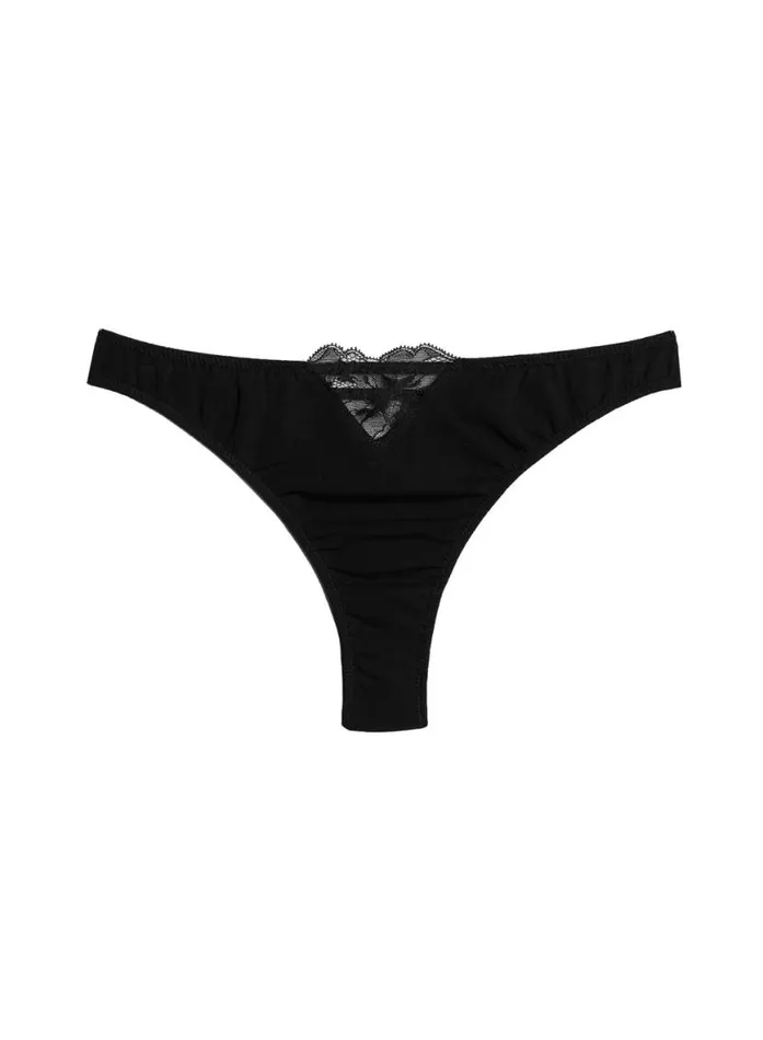 Thongs Lingerie Fleur Du Mal Organic Cotton Thong Black