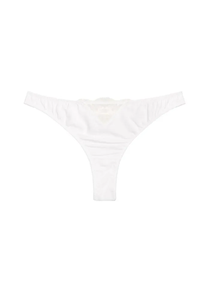 Thongs Lingerie Fleur Du Mal Organic Cotton Thong Ivory