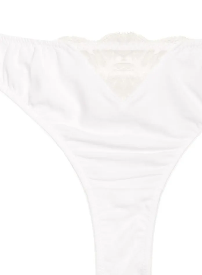 Thongs Lingerie Fleur Du Mal Organic Cotton Thong Ivory