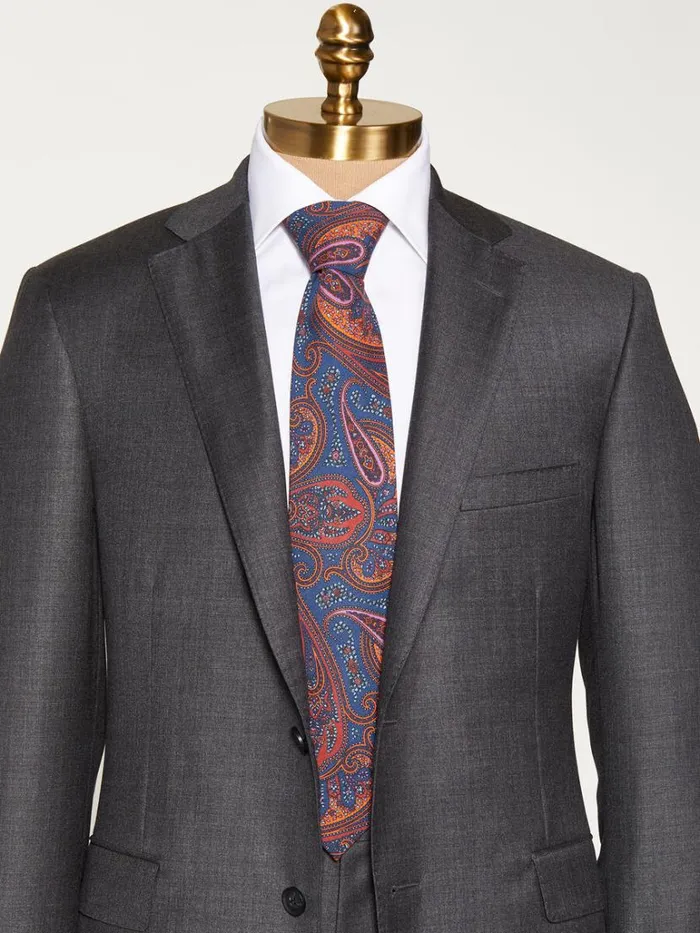 Ties Mens Paul Stuart Bold Color Printed Paisley Tie Navy Ties Mens Paul Stuart Bold Color Printed Paisley Tie Navy