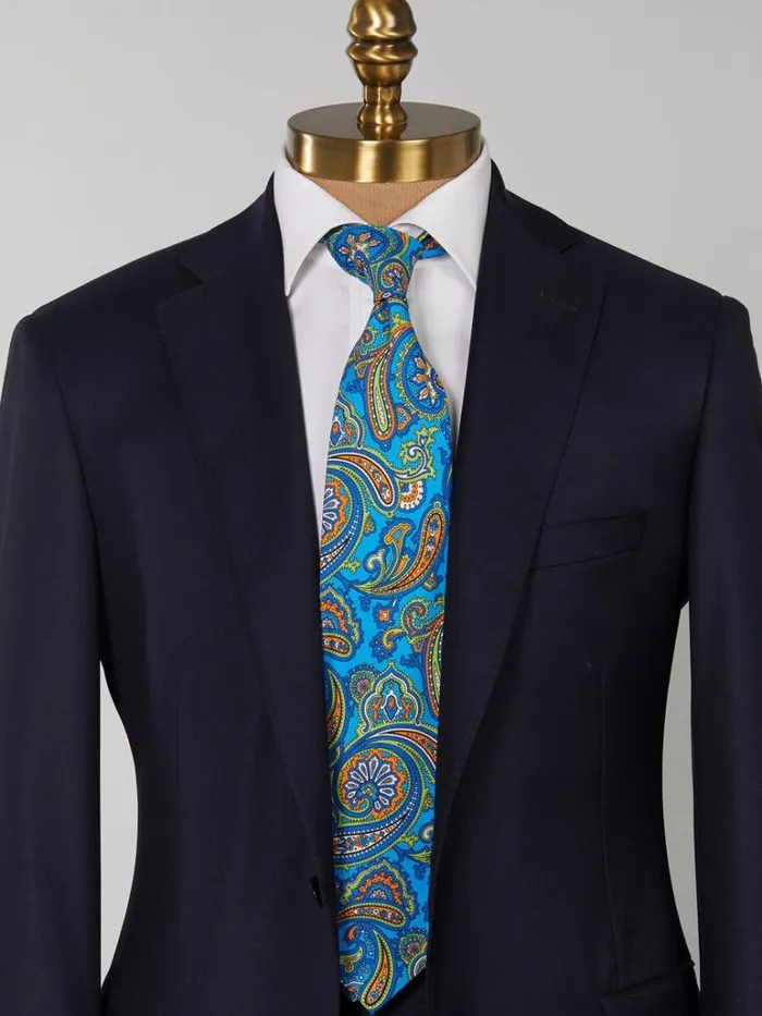 Ties Mens Paul Stuart Bright Paisley Tie Blue