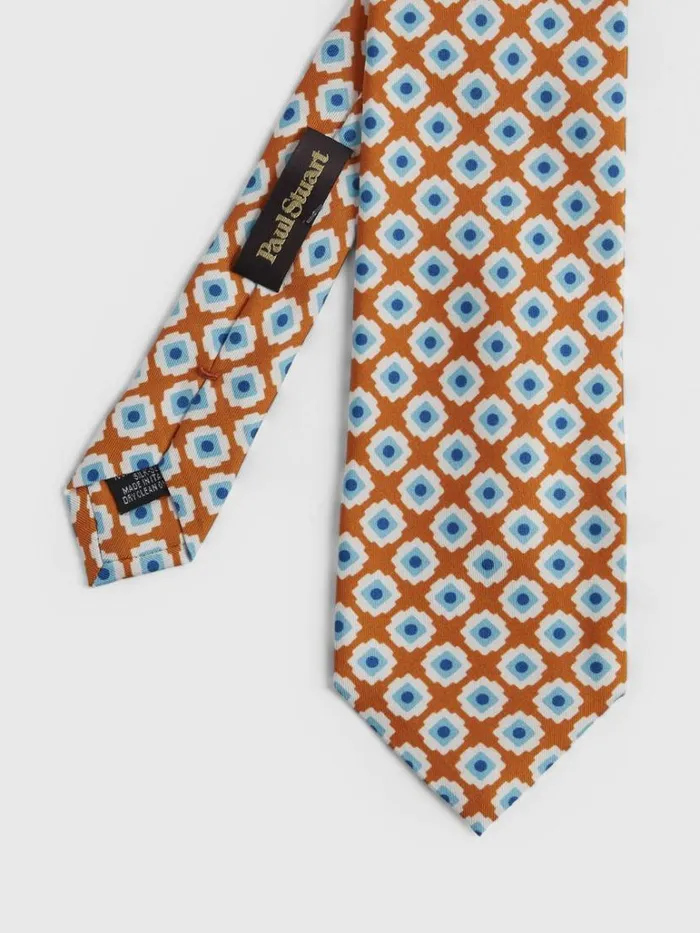 Ties Mens Paul Stuart Medallion Print Tie Dark Purple