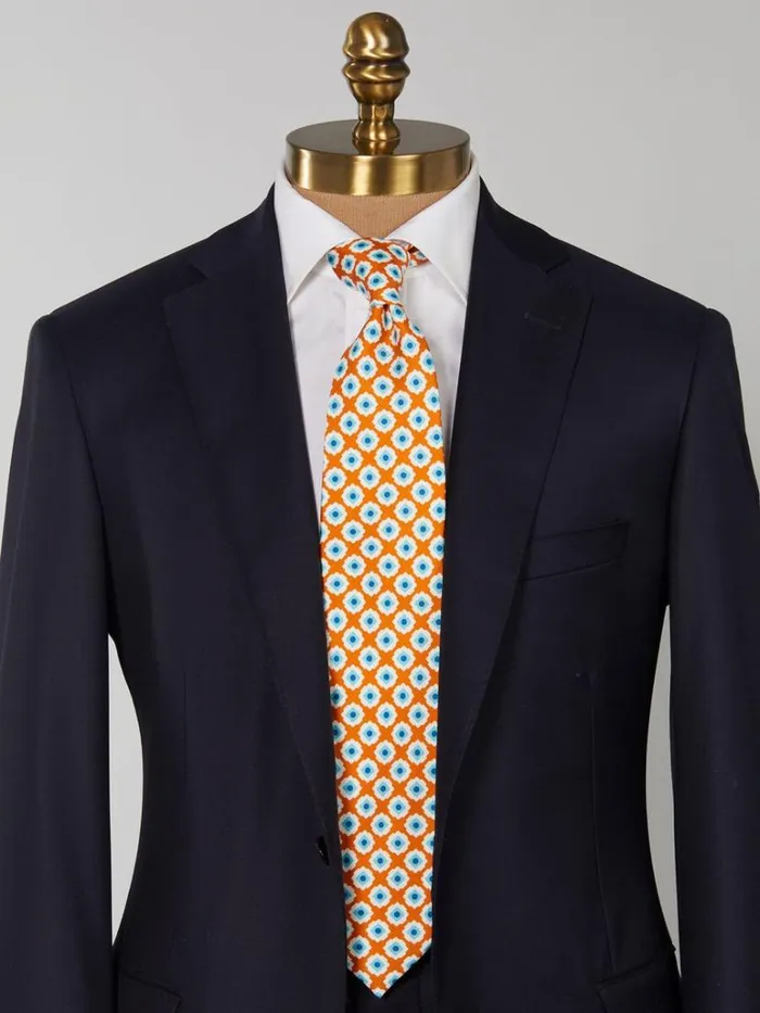 Ties Mens Paul Stuart Medallion Print Tie Dark Purple