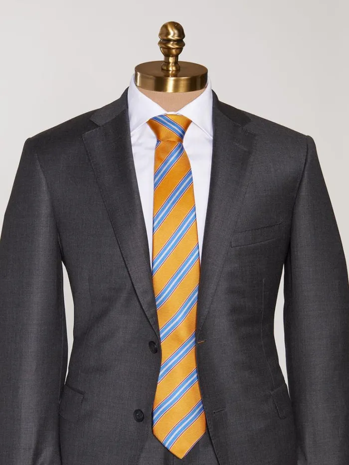 Ties Mens Paul Stuart Printed Bold Stripe Tie Gold Ties Mens Paul Stuart Printed Bold Stripe Tie Gold