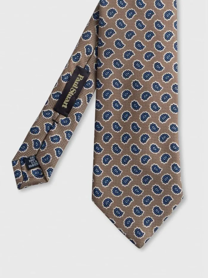 Ties Mens Paul Stuart Printed Silk Jacquard Small Pine Tie Blue