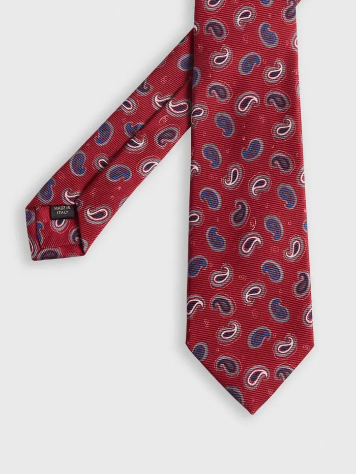 Ties Mens Paul Stuart Printed Silk Tossed Pine Tie Gold