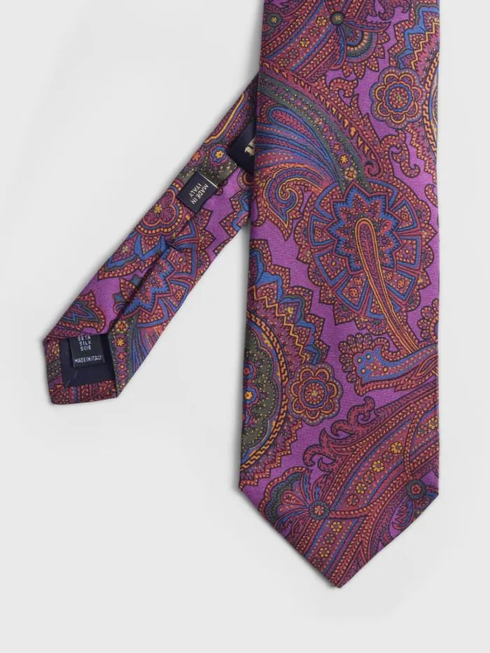 Ties Mens Paul Stuart Silk English Paisley Print Tie Berry