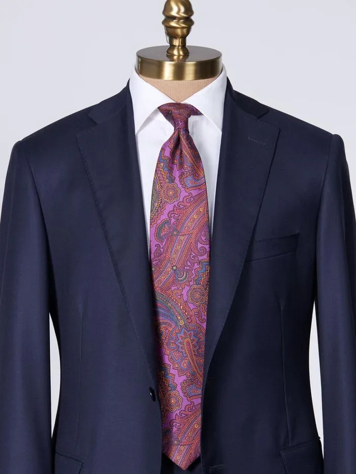 Ties Mens Paul Stuart Silk English Paisley Print Tie Berry