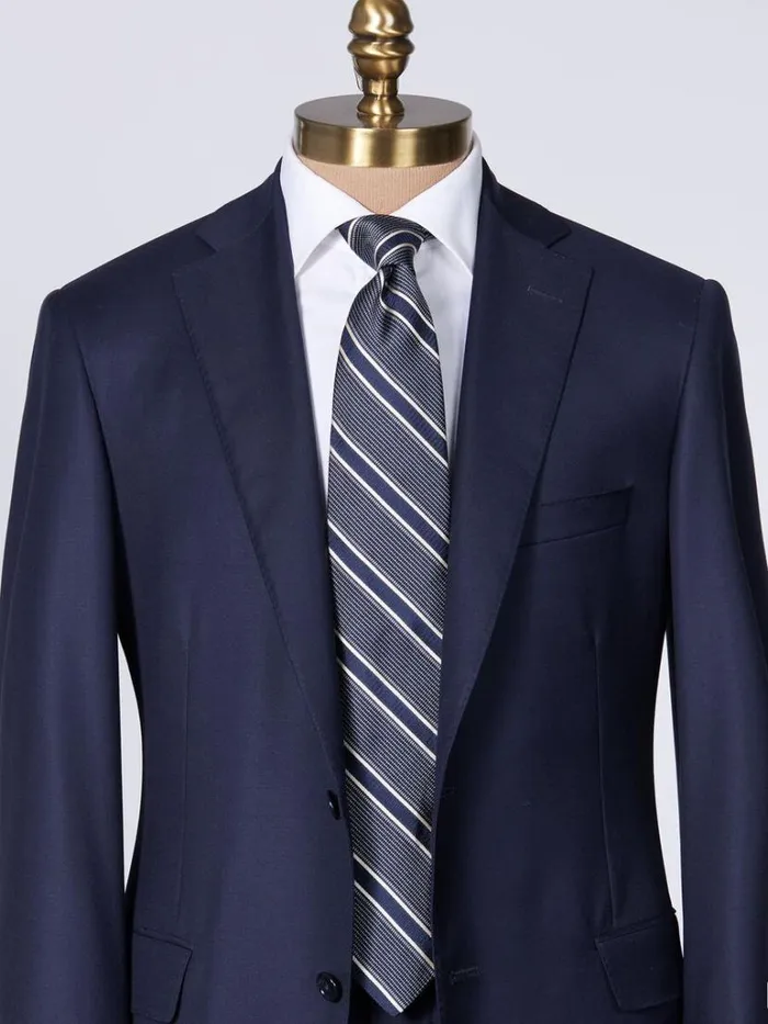 Ties Mens Paul Stuart Silk Jacquard Macclesfield Stripe Tie Black