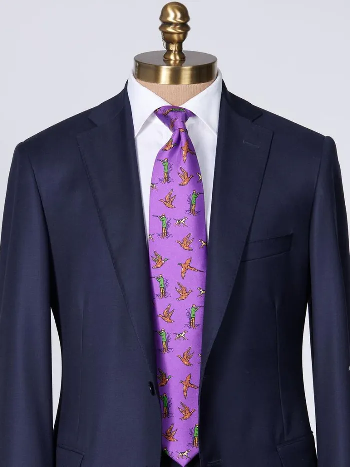 Ties Mens Paul Stuart Silk Madder Hunting Scene Tie Cream