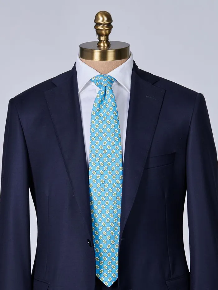 Ties Mens Paul Stuart Silk Printed Tossed Oval Design Tie Blue Ties Mens Paul Stuart Silk Printed Tossed Oval Design Tie Blue