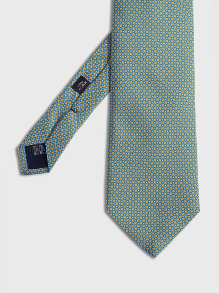 Ties Mens Paul Stuart Silk Twill Micro Medallion Tie Blue