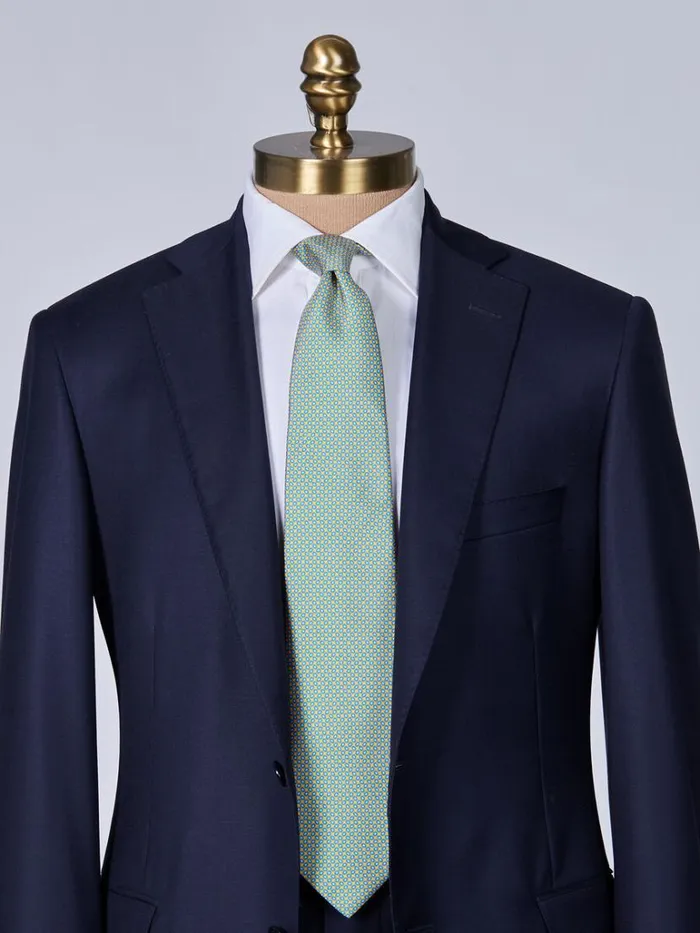 Ties Mens Paul Stuart Silk Twill Micro Medallion Tie Blue