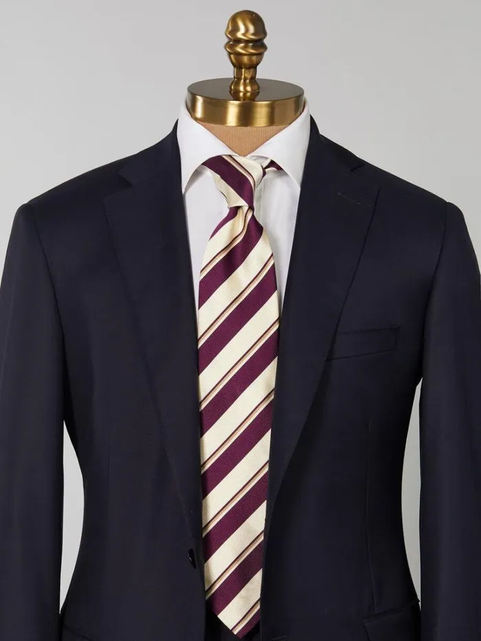 Ties Mens Paul Stuart Two Color Repp Stripe Tie Navy
