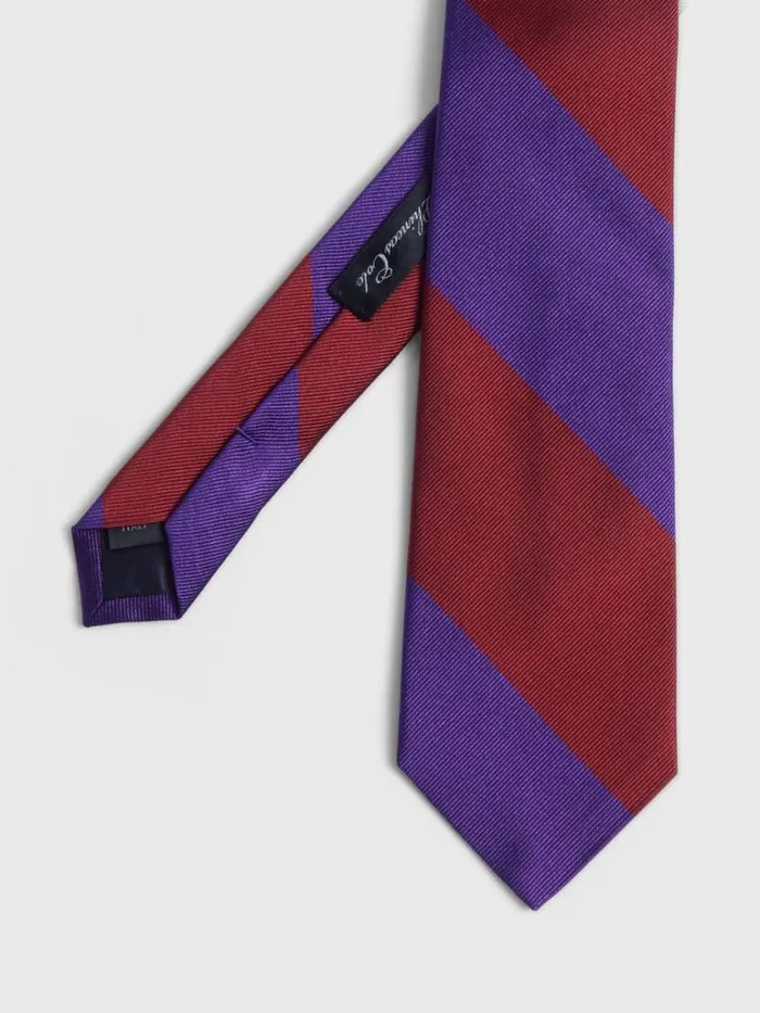 Ties Mens Paul Stuart TwoTone Woven Silk Striped Tie Browngold