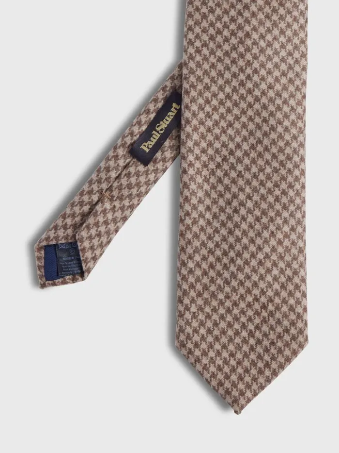 Ties Mens Paul Stuart Wool Houndstooth Tie Blackwhite