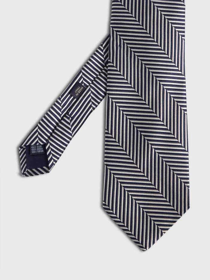 Ties Mens Paul Stuart Woven Silk Chevron Tie Navy
