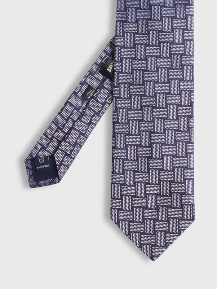 Ties Mens Paul Stuart Woven Silk Deco Tie Burgundy