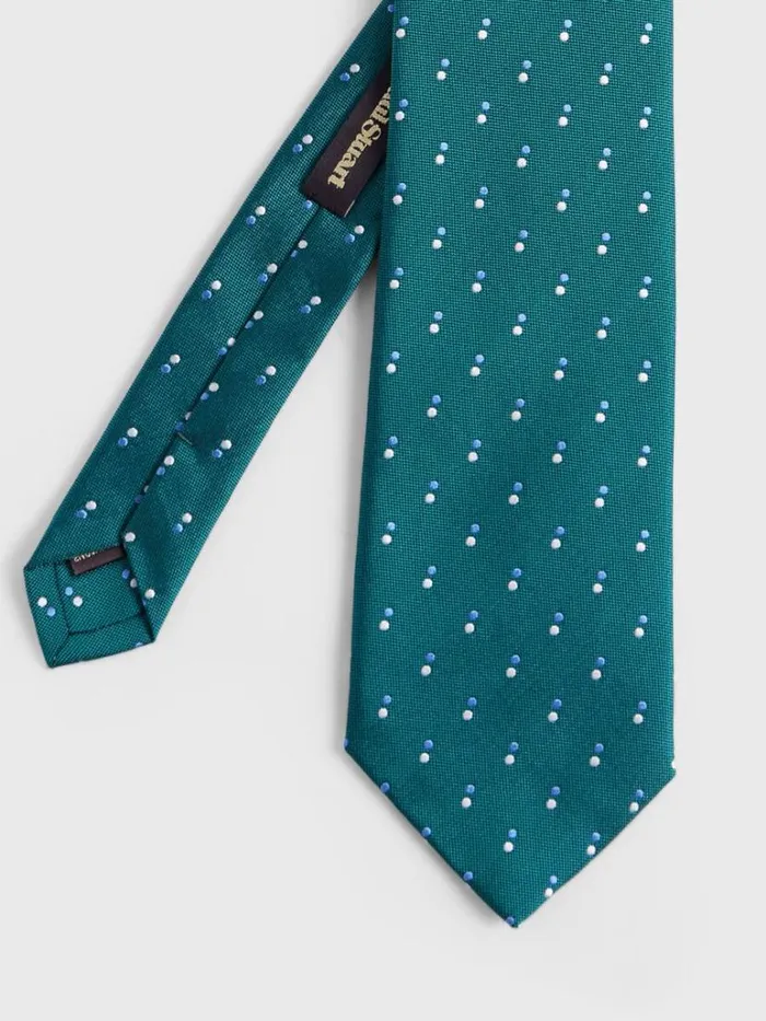 Ties Mens Paul Stuart Woven Silk Double Dot Tie Green
