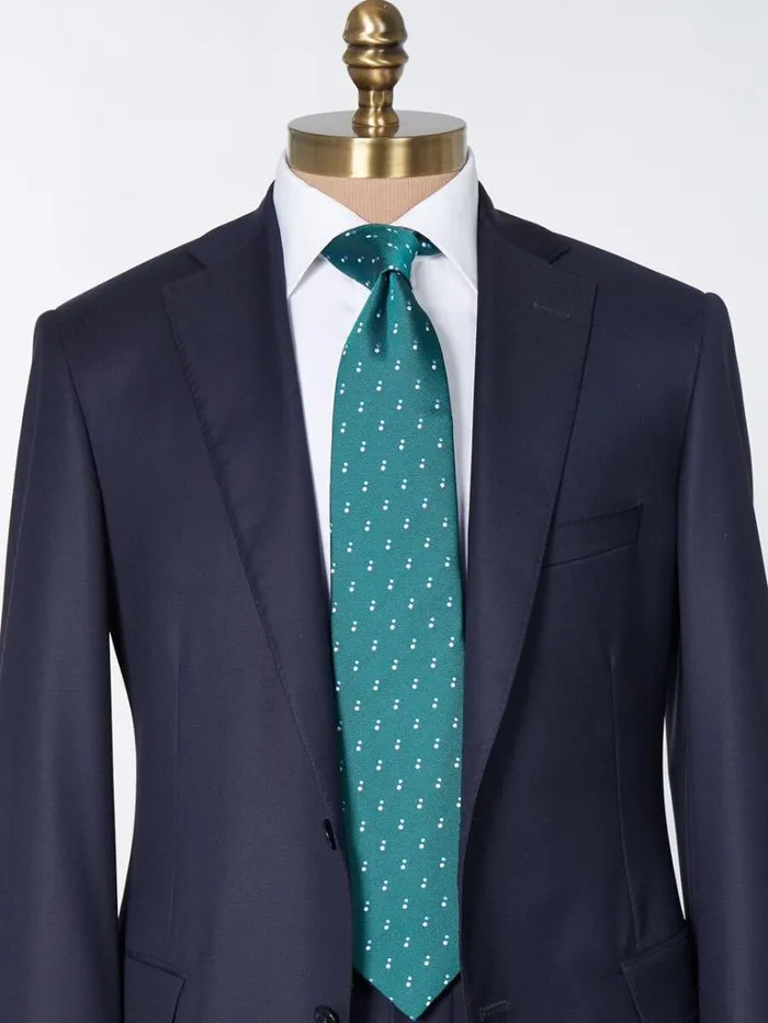 Ties Mens Paul Stuart Woven Silk Double Dot Tie Green