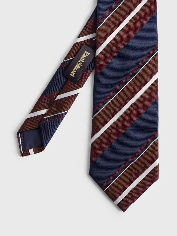 Ties Mens Paul Stuart Woven Silk Jacquard Stripe Tie Blue