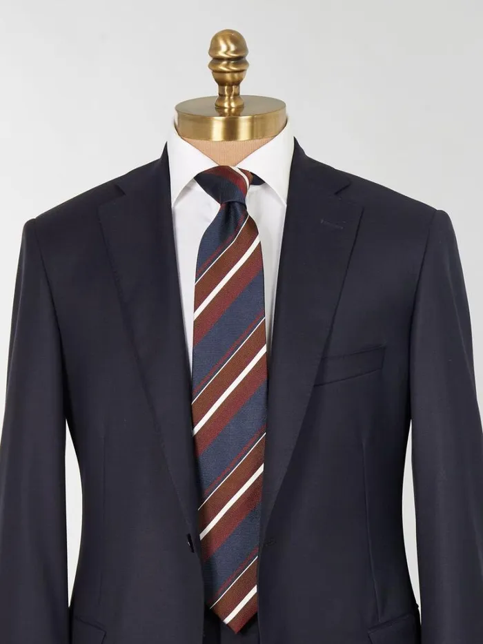 Ties Mens Paul Stuart Woven Silk Jacquard Stripe Tie Blue