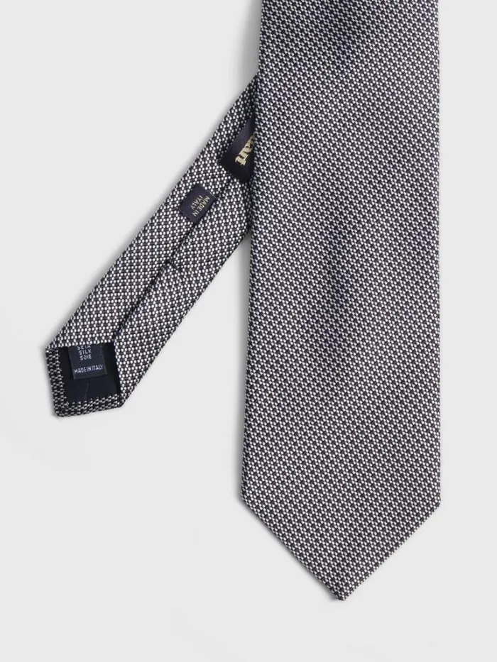 Ties Mens Paul Stuart Woven Silk Micro Deco Tie Black