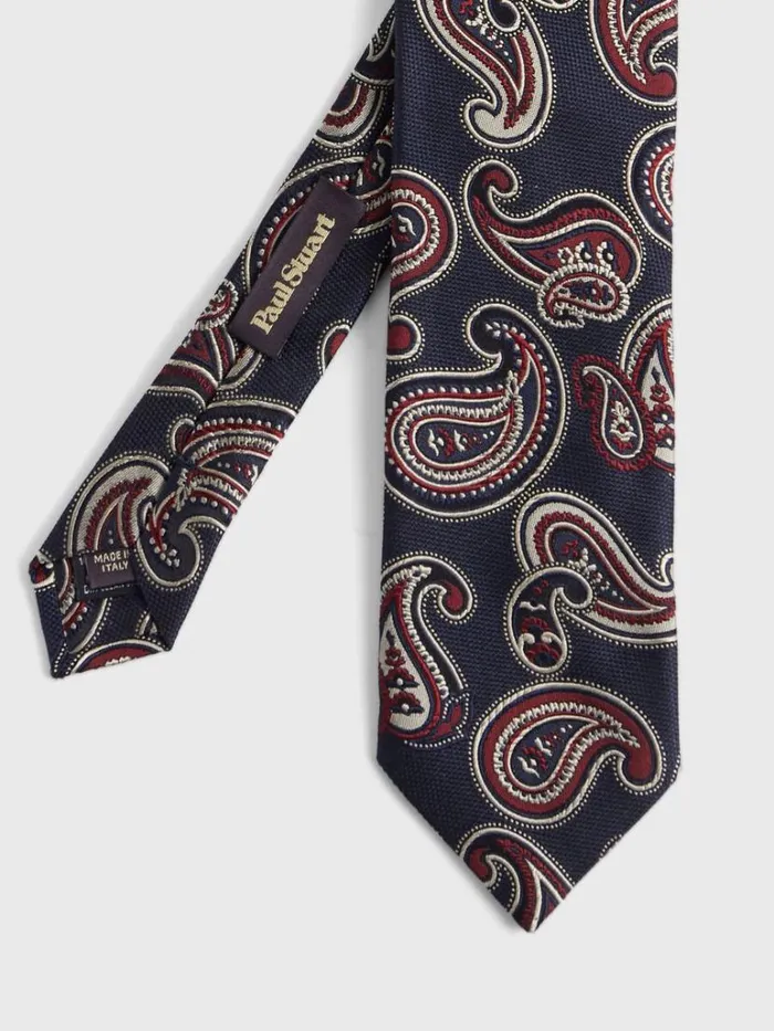 Ties Mens Paul Stuart Woven Silk Tossed Pine Tie Brown