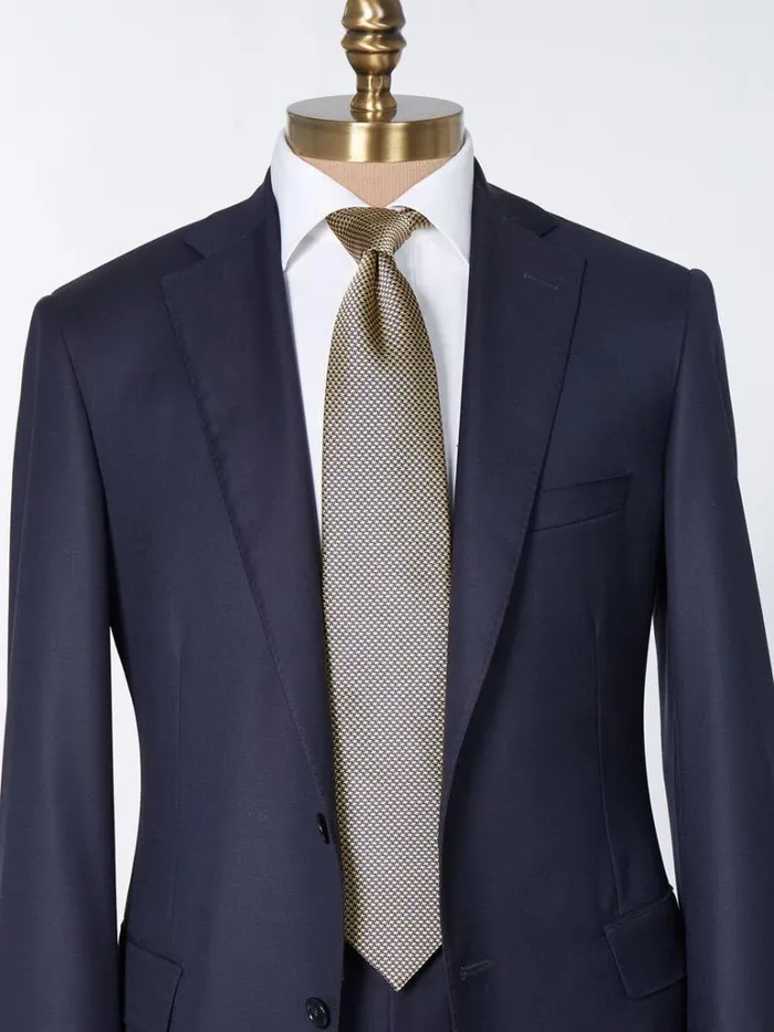 Ties Mens Paul Stuart Woven Silk Two Color Houndstooth Tie Gold