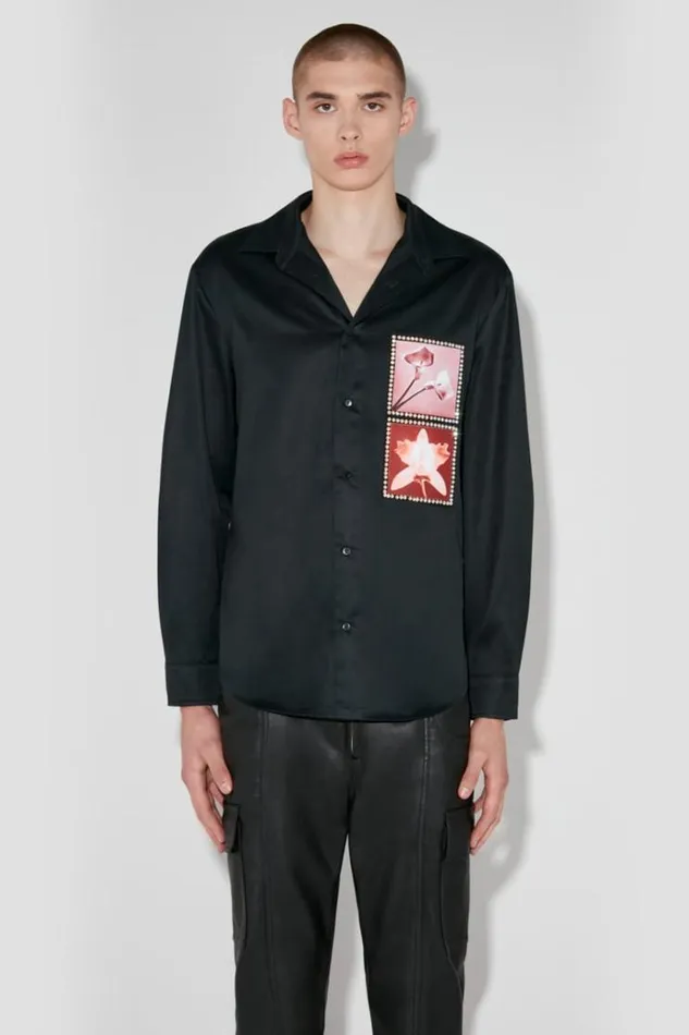Tops Men MISBHV Lily Orchid Robert Mapplethorpe Shirt Black