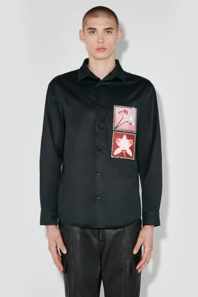 Tops Men MISBHV Lily Orchid Robert Mapplethorpe Shirt Black