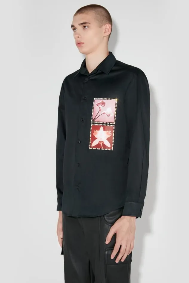 Tops Men MISBHV Lily Orchid Robert Mapplethorpe Shirt Black